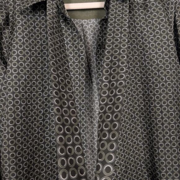 Lafayette 148 New York Diana Green Tie Neck Printed Silk Blouse Size S - Picture 5 of 8